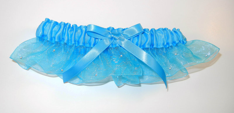 Turquoise Garter with Crystals